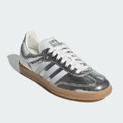 Adidas Samba Silver Metallic Cracked Leather
