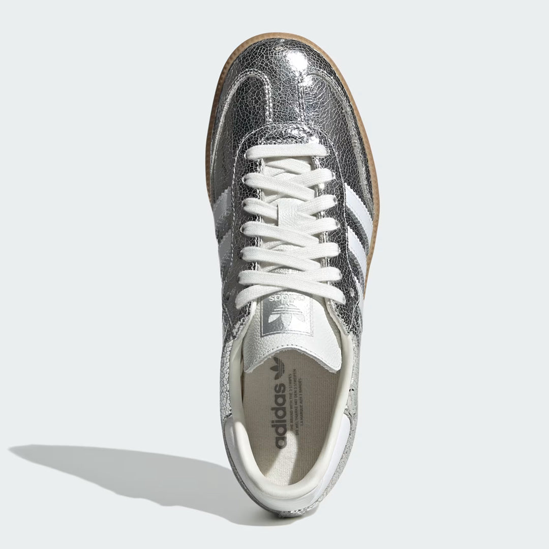 Adidas Samba Silver Metallic Cracked Leather